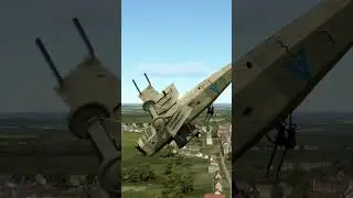 WW1 heavy fighter breaks apart after hitting enemy plane #shorts #airplane #crash #il2 #ww2