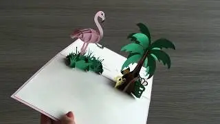 Flamingo pop up card - birthday pop up card supplier -pop up card wholesale- CharmPop