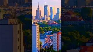 Warszawska kładka i Skyline #warszawa #polska #warsaw #warsawpoland #polandonair
