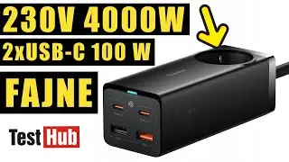 Baseus Power Strip Test - listwa zasilająca i zasilacz 2xUSB-C + 2xUSB-A 100W