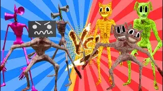 Team Siren Head vs Siren Head Level up Boss with Cartoon Cat Dog