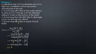 UNSTEADY FLOW, Example 1