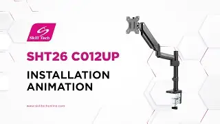 SHT26 C012UP Single Monitor Gas Spring Monitor Arm With USB Ports Installation animation