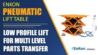 v1614 02 enkon low profile pneumatic scissor lift table multi level parts transfer maintenance bars