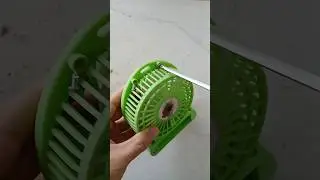 Restoring a blue mini fan from a junkyard into a super fan.
