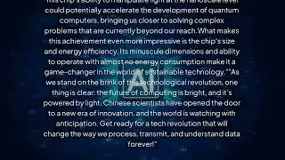 Nano-Scale Revolution: China's Groundbreaking AI Chip