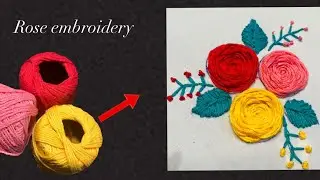 Easy and beautiful rose embroidery…🌹