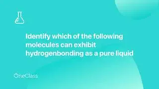 identify which of the following molecules can exhibit hydrogen bonding as a pure liquid