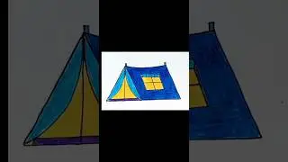 How to draw tent | step by step easy tent drawing | easy kids drawing