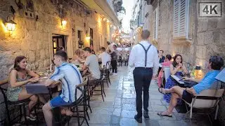 An Evening in Dubrovnik, Croatia 🍽️🌇 Sunset Walk with Natural Street Sounds [4K]