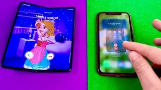iPhone 11 red vs Samsung Galaxy Z fold 3 incoming & outgoing calls