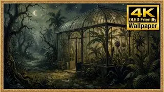 Art Screensaver - Moonlit Greenhouse - Gothic Mystery
