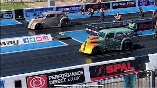 VW Breakout Go pro Outlaw Anglia Semi Final Mick Taylor & Jon Webster Santa Pod Raceway