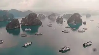 Ha Long Bay Ninh Binh Vietnam 4K Drone Footage