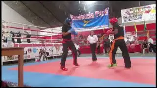 pelea de raul campusano  de peru  y el deportista de venezuela