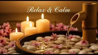 Healing Zen River Ambience Bamboo Fountain and Candle Glow for Deep Relaxation and Sleep Serenity