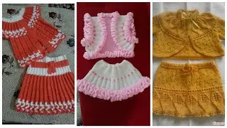 Hand knitted woolen skirt top design for baby girl //crochet woolen skirt designs collection 