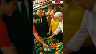 Trump, Putin & Elon Musk Go Veggie Shopping at Local Market! 🥦🫑😂#Trump #Putin #ElonMusk #MarketVibes