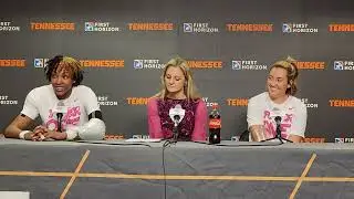 Lady Vols Coach Kellie Harper, Jordan Horston, Tess Darby post-game vs. Vanderbilt