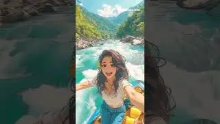 river rafting🙃🙃❤️#nature #anime #peace #calm #aiart