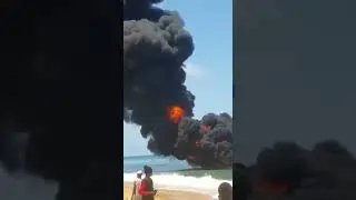 Nyiragongo volcano aftermath,btw Rwanda and Congo boarder on lake kivu, escape of methane gas.