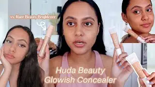 NEW! Huda Beauty Glowish Concealer vs Rare Beauty Brightener | Wear Test & Review