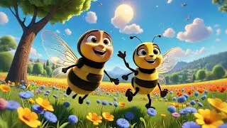 Three Bumblebees Buzz by the Bell | Insect Song for Kids | Fun Learning Nursery Rhyme