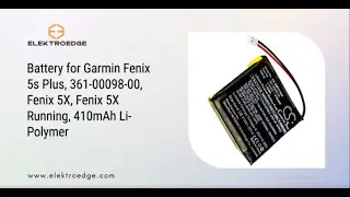 Battery for Garmin Fenix 5s Plus, 361-00098-00, Fenix 5X, Fenix 5X Running, 410mAh Li-Polymer