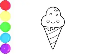 Ice cream Drawing, Painting & Coloring For Kids and Toddlers_ Child Art #icecreamdrawing