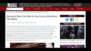 Diamond Comic Book Distributors Won't Pay Comic Book Publishers This Week