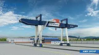 Newly Painted Double Cantilever Rail Mounted Gantry Crane