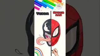 How to Draw Spiderman | Drawing of Venom VS. Spiderman 🌈🕸 #draw #shorts #spiderman #venom