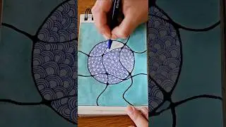 Blue expansion, between waves and roots. #art #drawing #painting #shortsart #hypnoticpattern