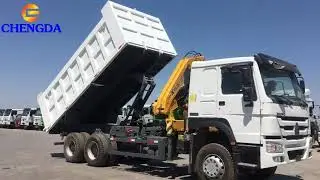 China SINOTRUK HOWO Crane Truck dump truck with crane #cranetruck #dumptruck #tippertruck #howo