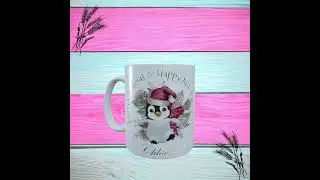Printed Happy Christmas Penguin Mug