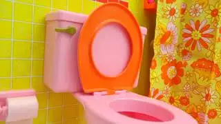 American Girl Doll Bathroom   Shower, Pink Toilet, Brush Teeth, Surprise Blind B