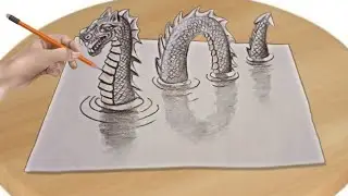 How to Draw 3D Monster - Drawing&nbsp; ILLUSION !! 3D Dragon