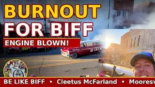 Burnout for Biff in Mooresville NC &mdash; Cleetus McFarland Honors Greg Biffle