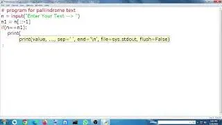 Palindrome Text in Python | Python| Binary 2.0