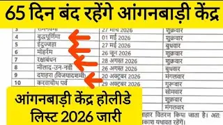 आंगनबाड़ी होलीडे लिस्ट 2026 जारी।। Today Anganwadi news।। Anganwadi news