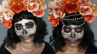 Easy Skull Makeup & Flower Crown Tutorial