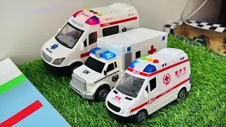 バスとゴミ収集車のミニカーをチェックしてサウンド鳴らして坂道を走行テスト！坂道を走る