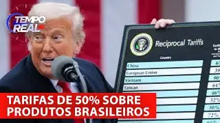 Tarifa&ccedil;o de Trump faz exporta&ccedil;&otilde;es do Brasil para EUA despencarem 25% | TEMPO REAL