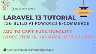 Laravel 13 E-Commerce Website #36 | Add to Cart Functionality | Store Item in Database After Login