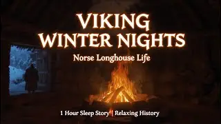 Viking Longhouse Winter Nights | 1 Hour Bedtime Story for Sleep | Medieval Norse Life ASMR