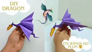 Make a REALISTIC Paper Dragon with FLAPPING WINGS Easy Origami
