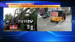 Strong Wind and Heavy Rain Hits Jayashankar Bhupalpally District | Tree Collapses | HMTV