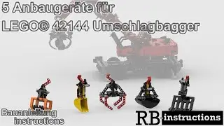 RBi 5 Anbaugeräte für Lego® 42144 Umschlagbagger