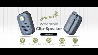 CUBETEK Hear-ME Wearable Bluetooth V5.4 Clip-Speaker with 5 Watts Sound, IPX7, Torch, Calling