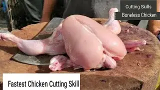 Fastest chicken Cutting skills- Muslim style chicken Cutting - How to boneless chicken
